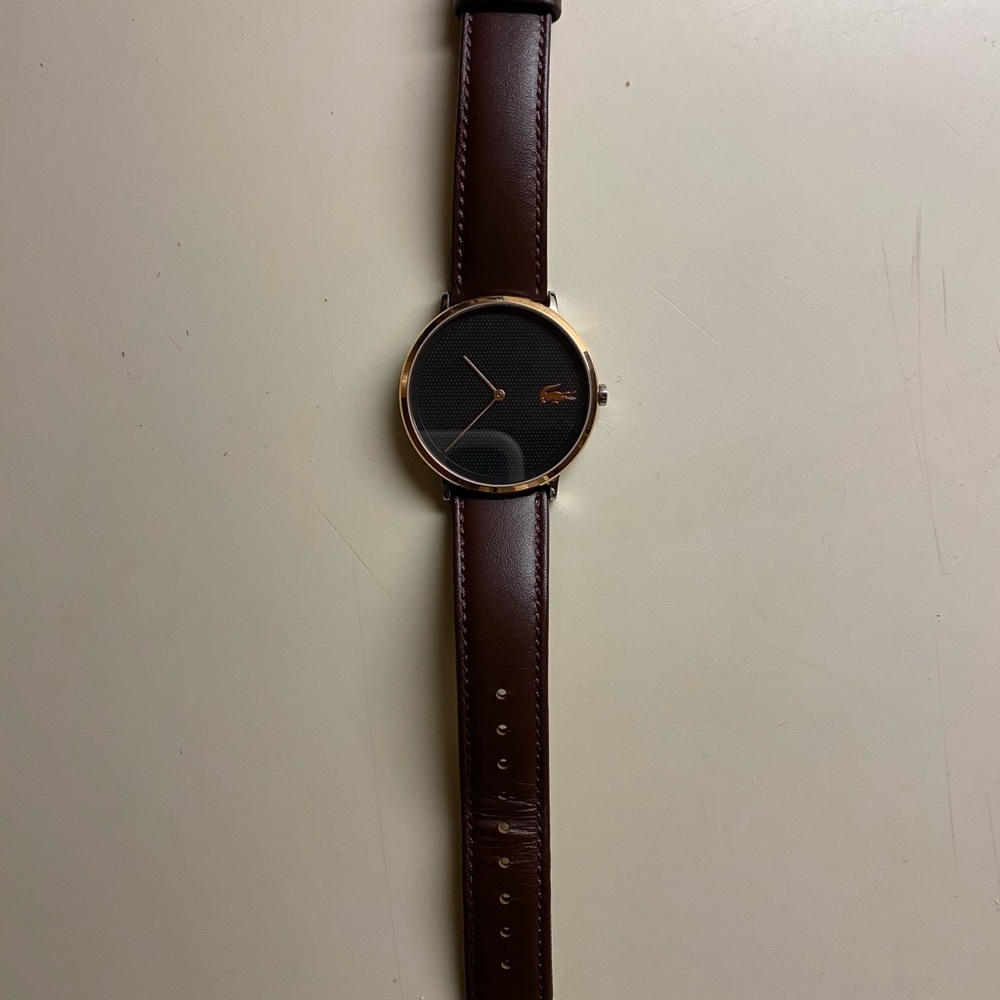 LACOSTE WATCH w/ LEATHER STRAP (Small scratches)